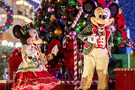Mickey mouse celebrating Christmas