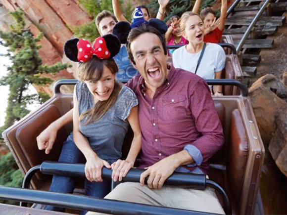 A family having a ride in a rollercoster
